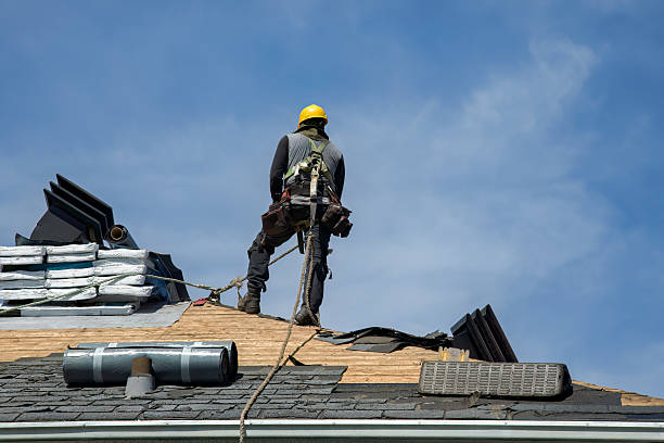 Professional Gutter Installation technician working in Blaine, OH